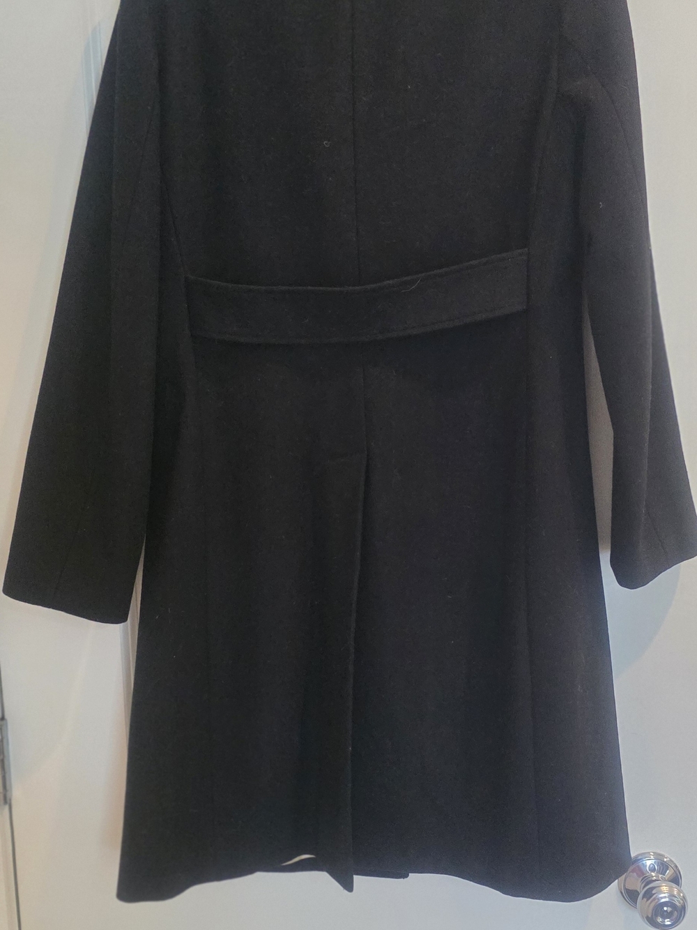 Banana Republic Women's Black Wool Blend Long Coat - Picture 2 of 5
